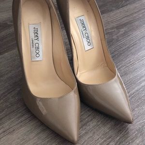 Jimmy Choo neutral tan stilleto heel